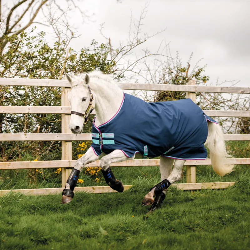 Horseware Amigo Hero 900D Plus Pony Turnout Rug Lite 0g - Dark Blue/Capri/Raspberry